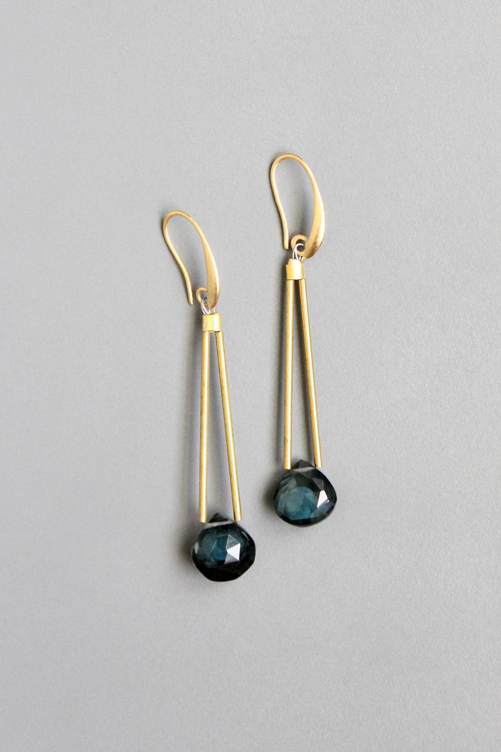 David Aubrey London Blue Topaz Tube Earring