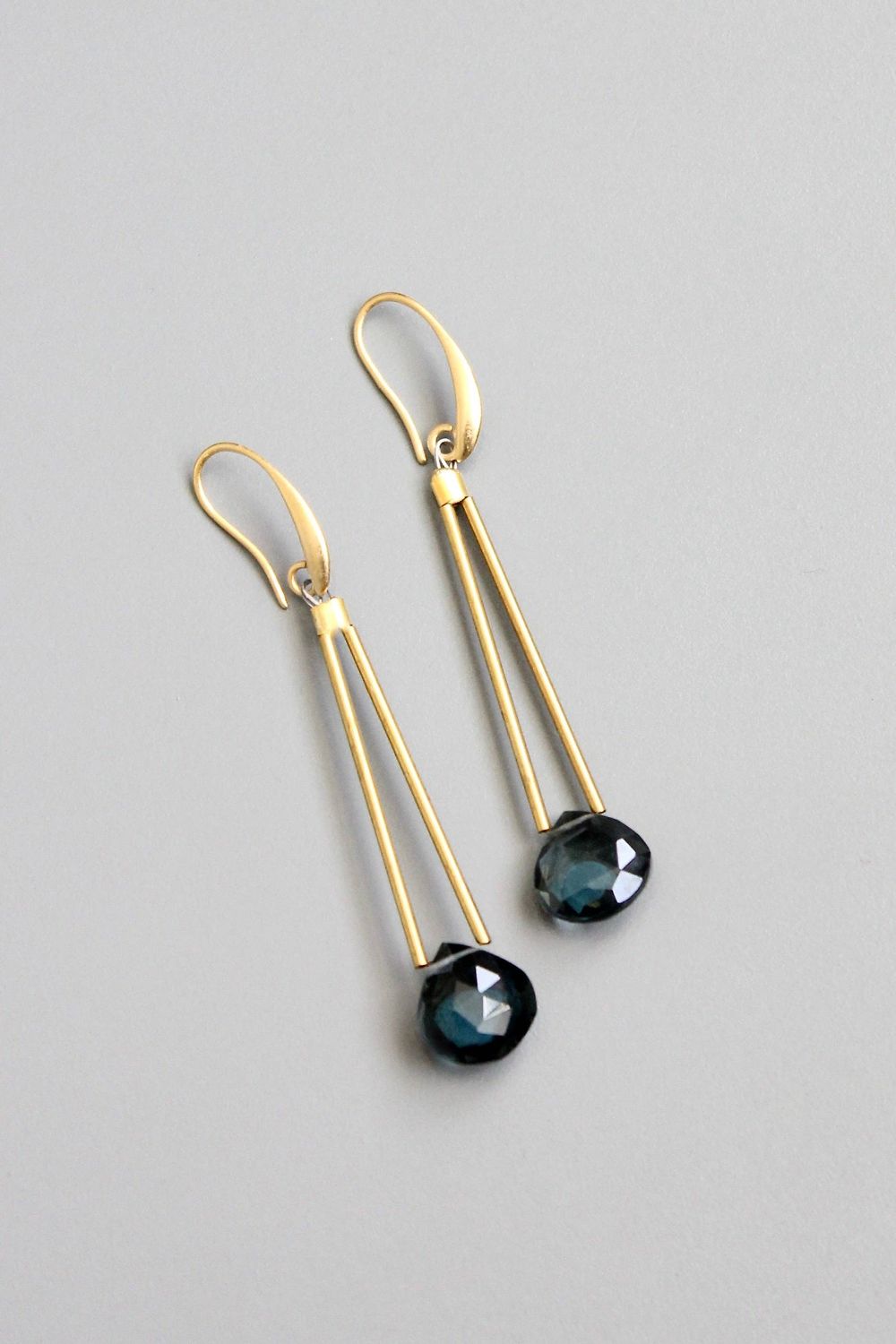 David Aubrey London Blue Topaz Tube Earring