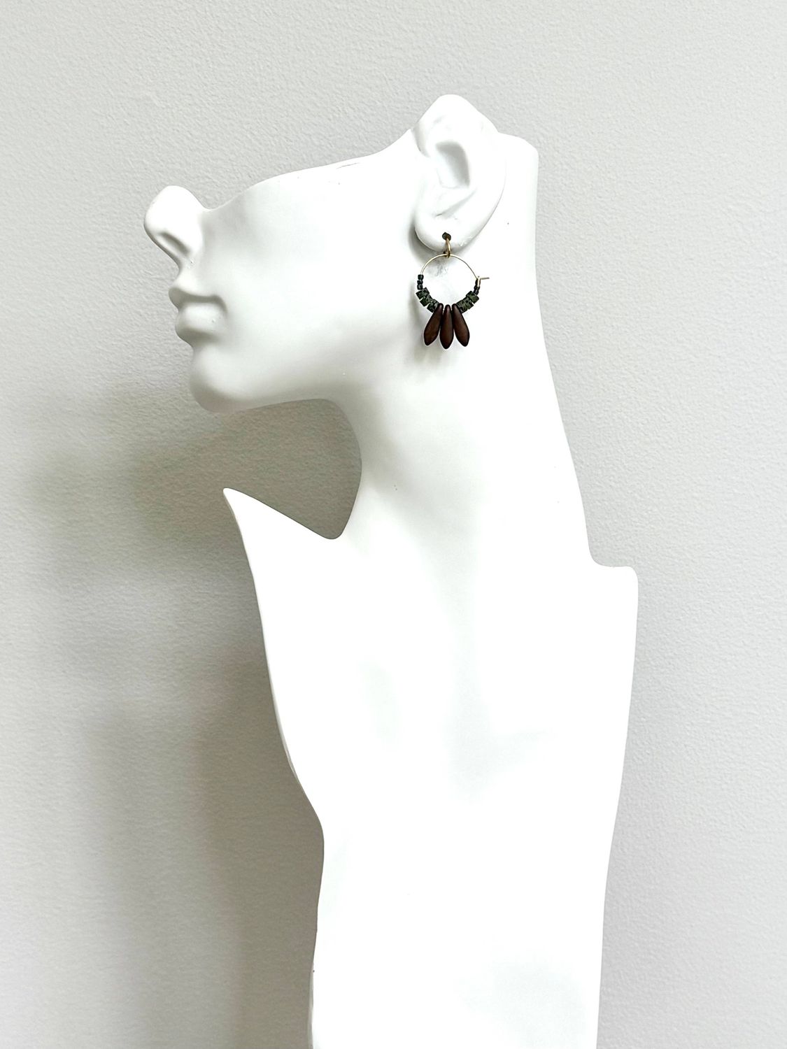 David Aubrey Mini Moss/Copper Hoop Earring