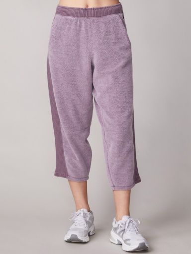 Thrive Societe Relaxed Barrel Sweatpant, Mauve, Colour: MAUVE WINE, Size: XS