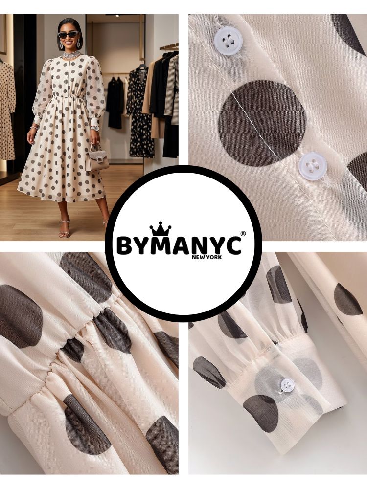Bymanyc Black Polka Dot Dress