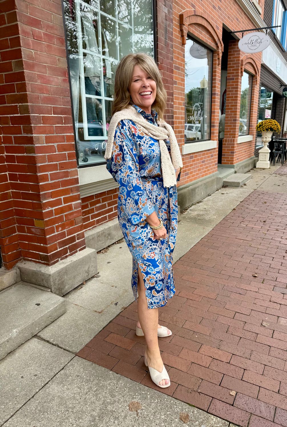 Uncle Frank Satin Floral Dress