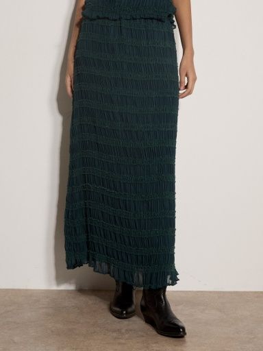 Apricot Textured Chiffon Maxi Skirt