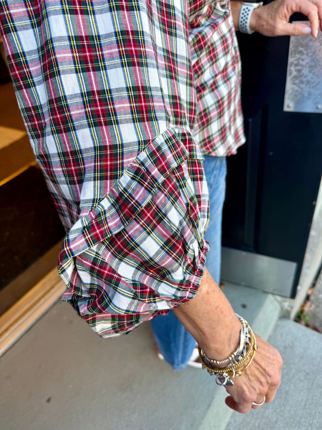 Ivy Jane Plaid Balloon Sleeve Top