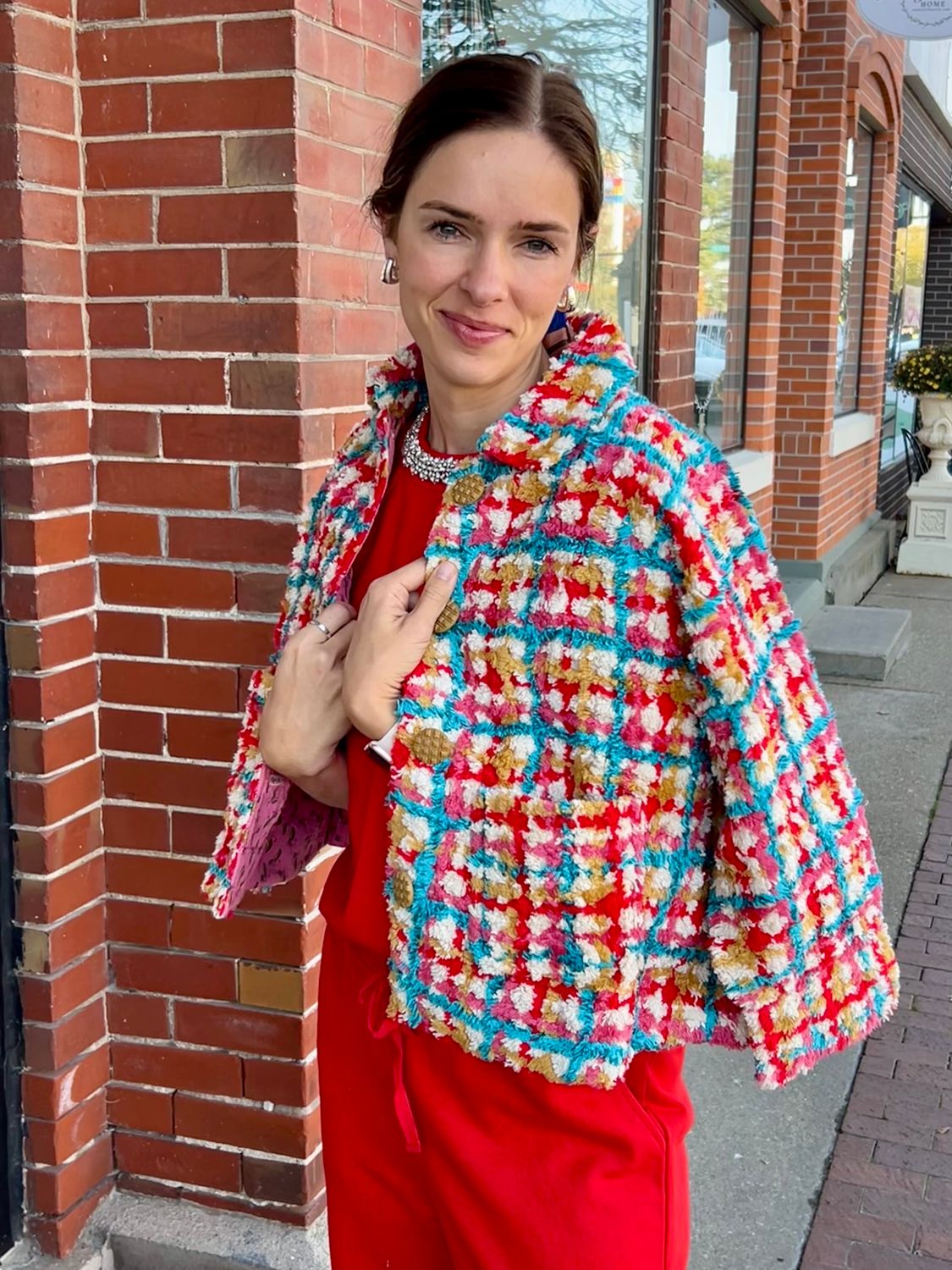 Ivy Jane Plaid Shag Jacket