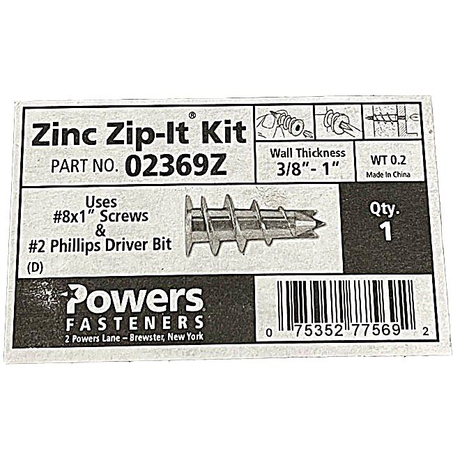 3/8" to 1' ZINC ZIP-IT KIT