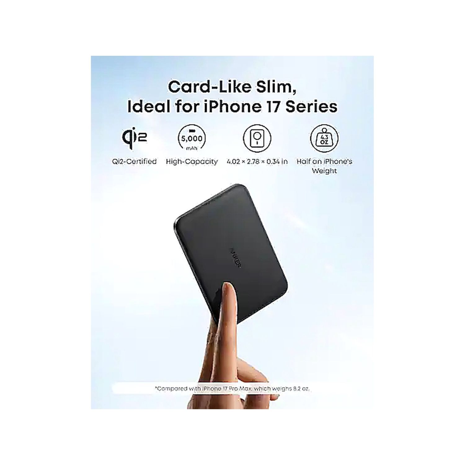 MagSafe Compatible Power Bank 5000mAh Black