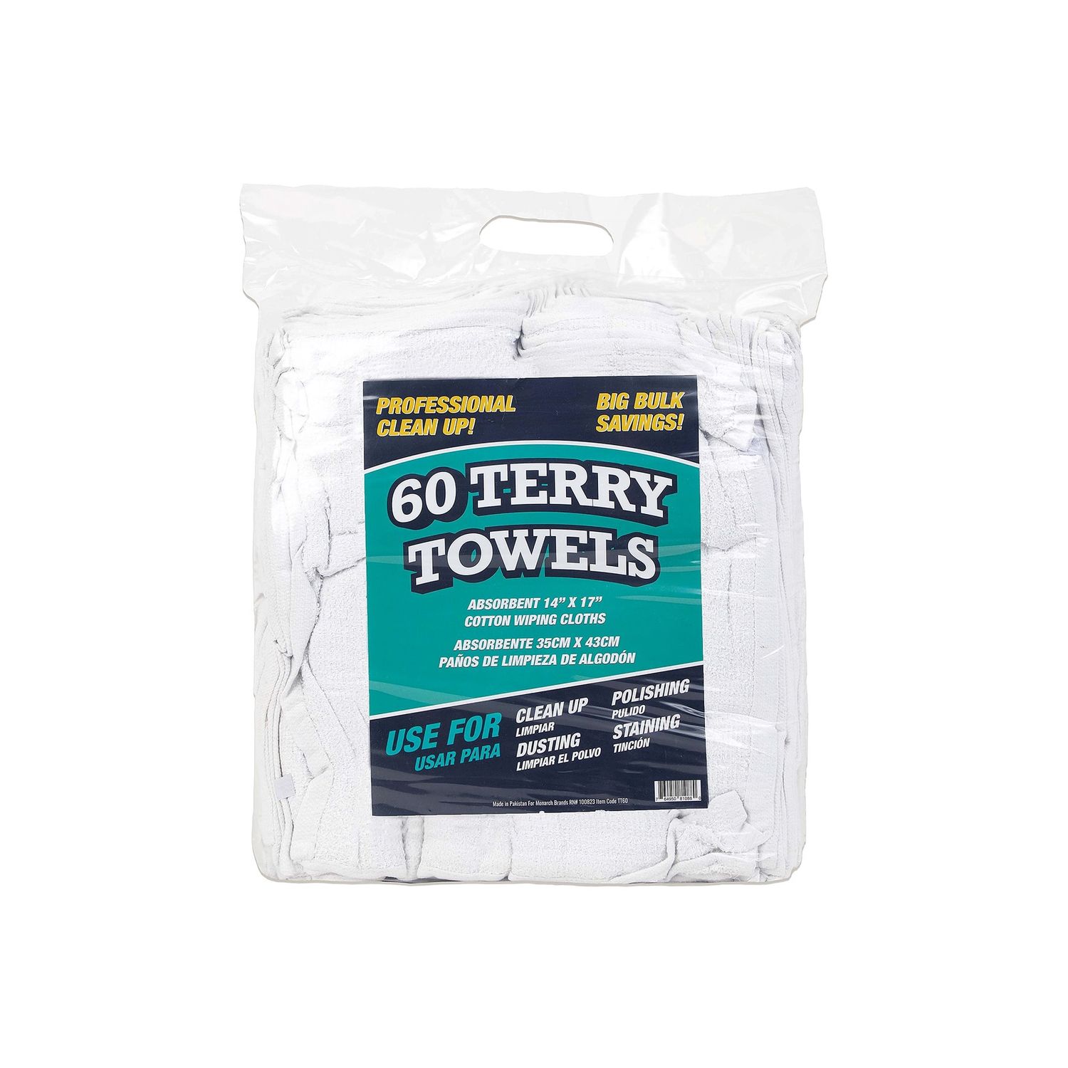 60 Pack of Terry Towels For Cleaning Home Car Garage 14 x 17