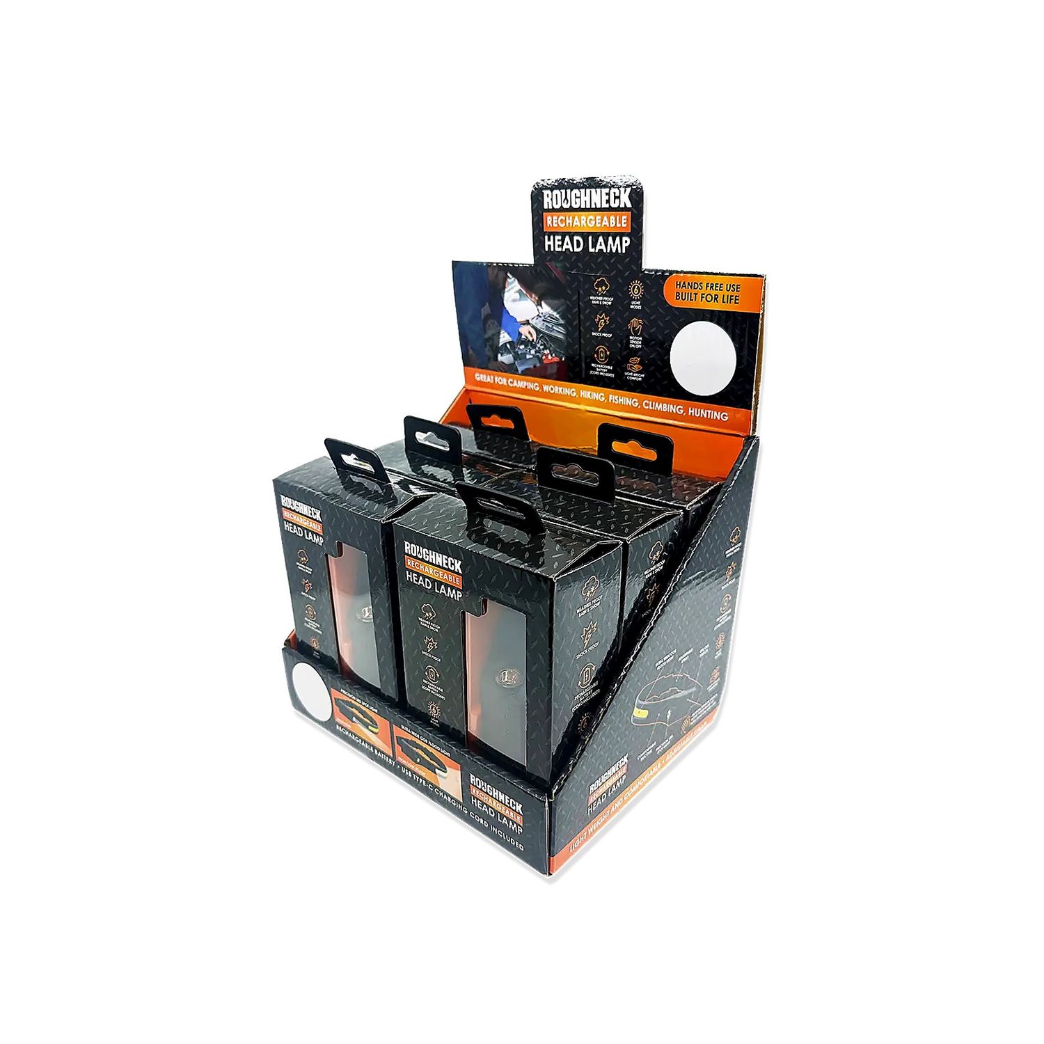 Roughneck Motion Activated LED Rechargeable Headlamp
