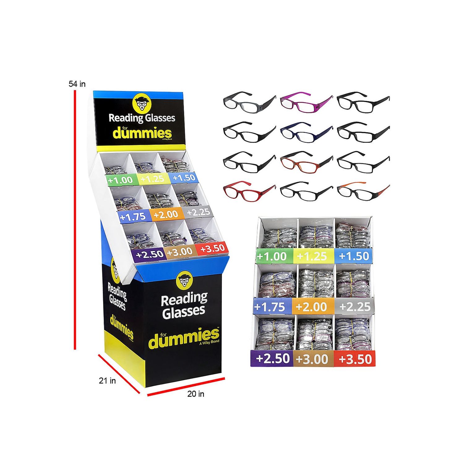 Reading Glasses Retail Ready 360 Count Display with Readers