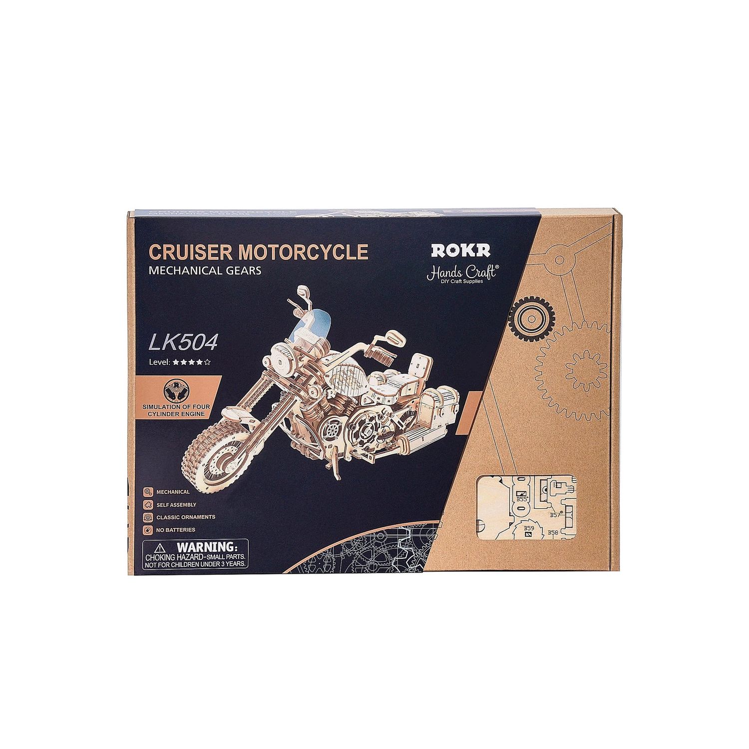 DIY Wooden Puzzle: Cruiser Motorcycle