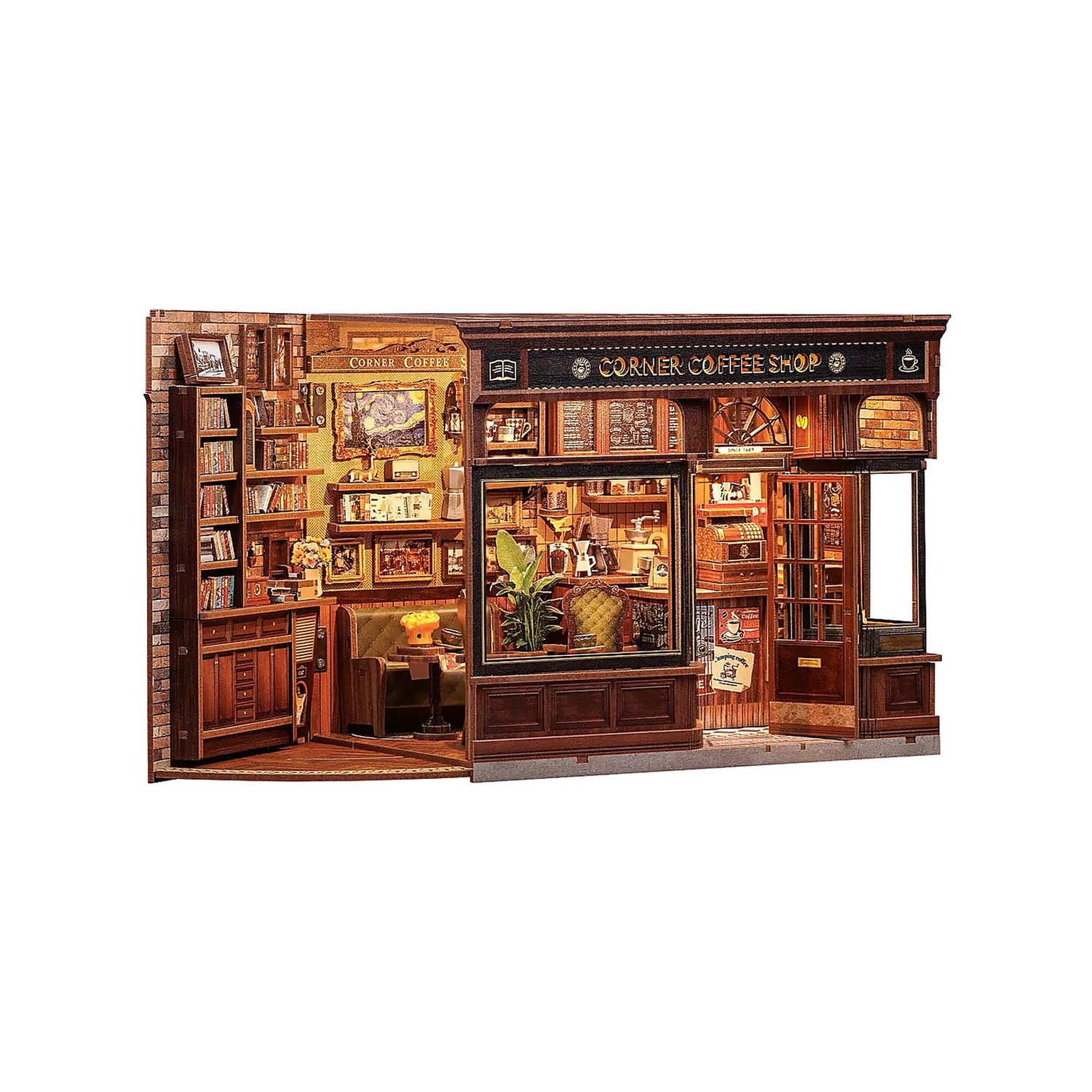 DIY Book Nook Kit: Corner Coffee Shop