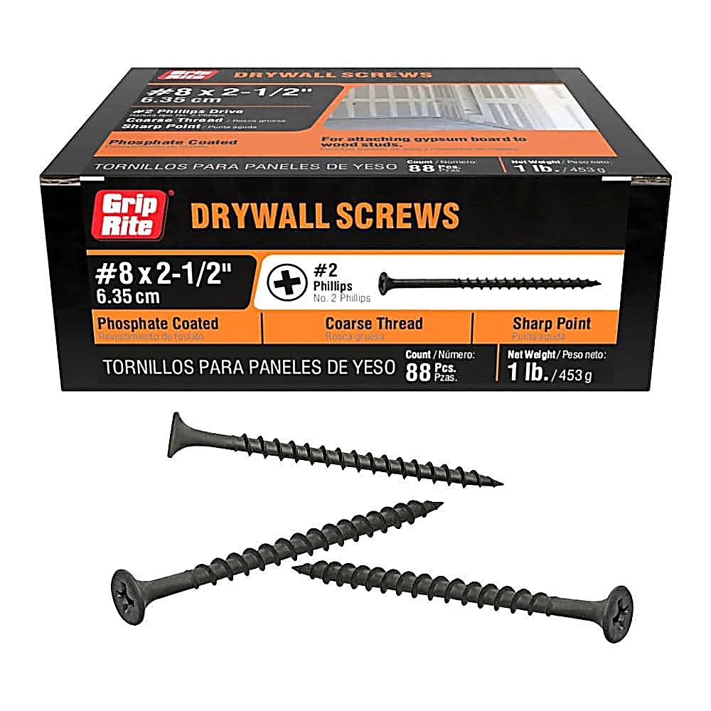 8x2-1/2 DRYWALL SCR COARSE THR