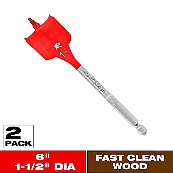 1-1/2" x 6" Speedemon Spade Bit (2PK)