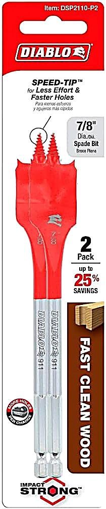 7/8" x 6" Speedemon Spade Bit (2PK)