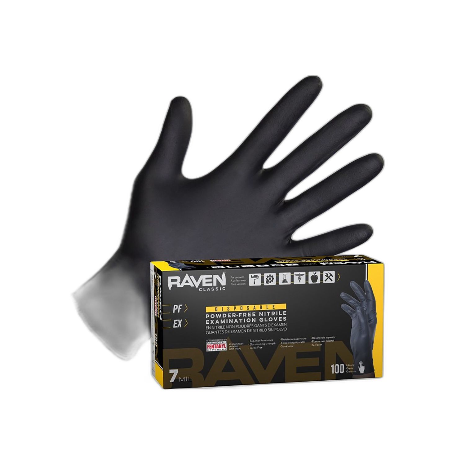 7mil NITRILE EXAM 2XL PF BLACK