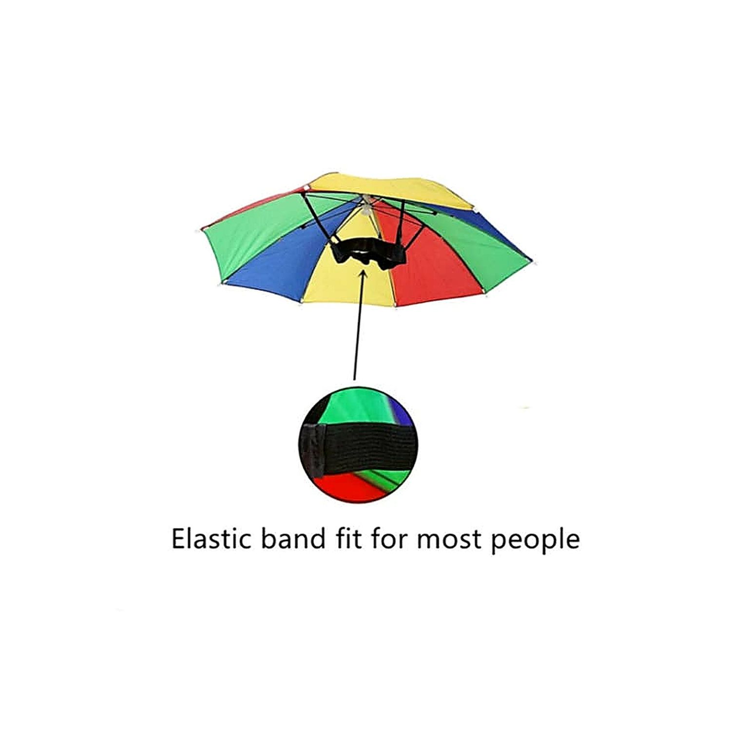 Umbrella Hat With Head Strap Funny Rainbow Colorful