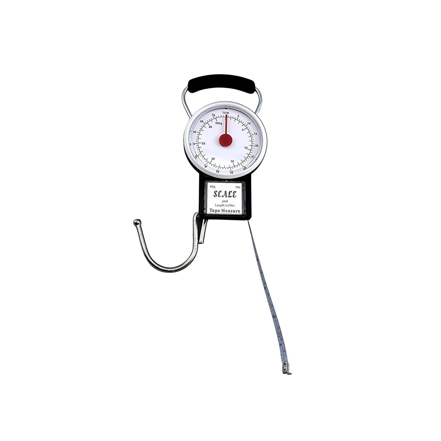 Hand held Scale with Tape Measure, 80 Lb, Dial