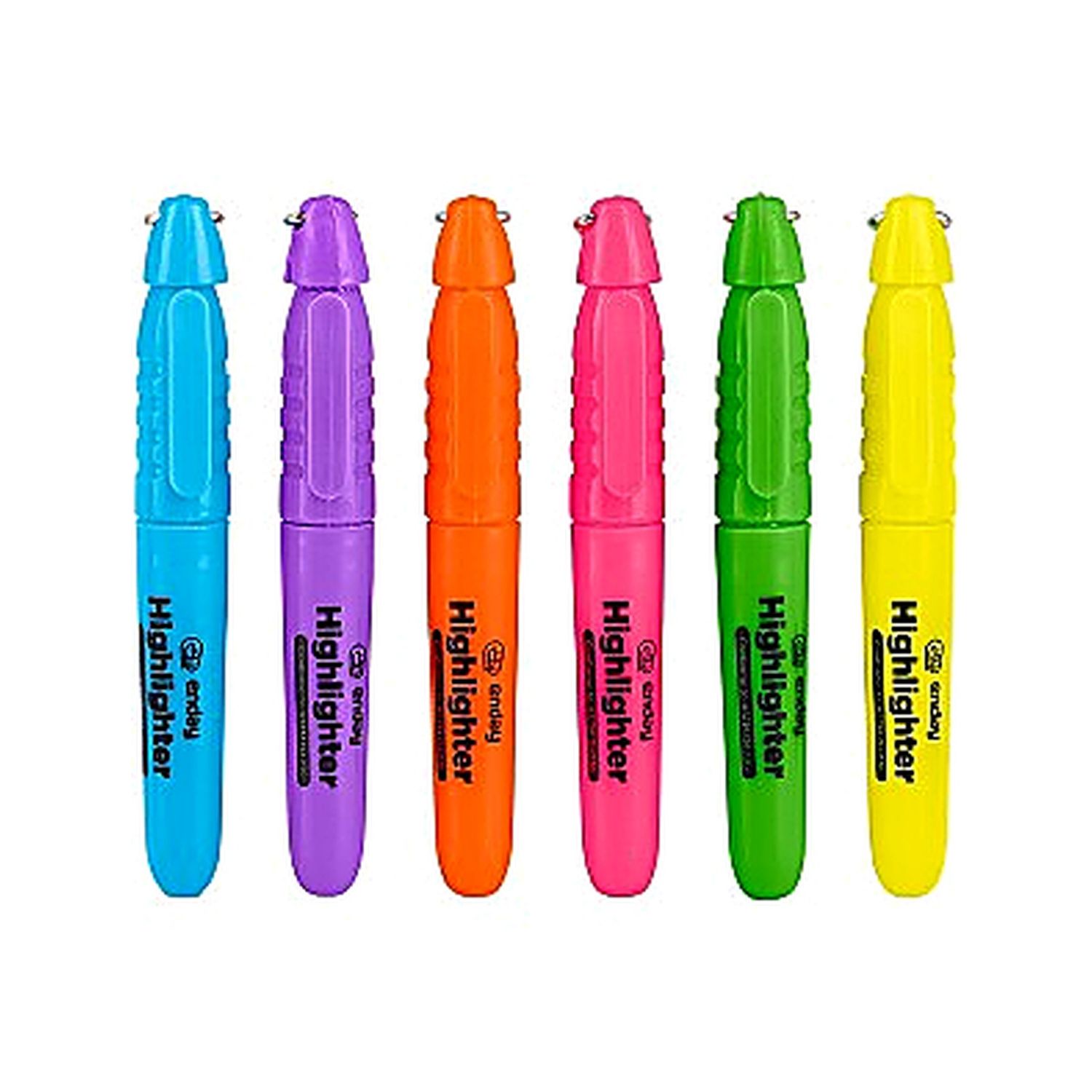 Mini Fluorescent Highlighter With Cap Clip
