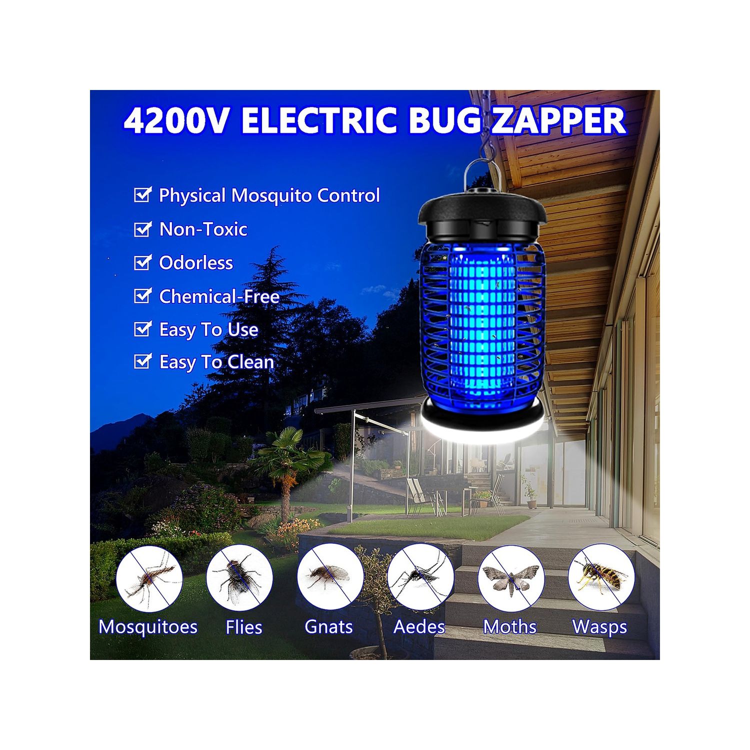 LED Light Bug Zapper - #DYW-006 - 9" USB Charging Bug Zapper