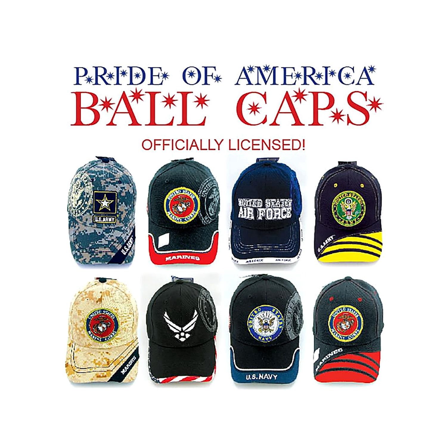 Officially Licensed Military Caps