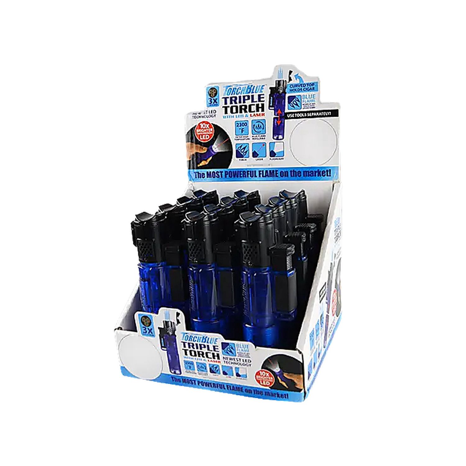 Torch Blue Triple Flame Torch Lighter with Light