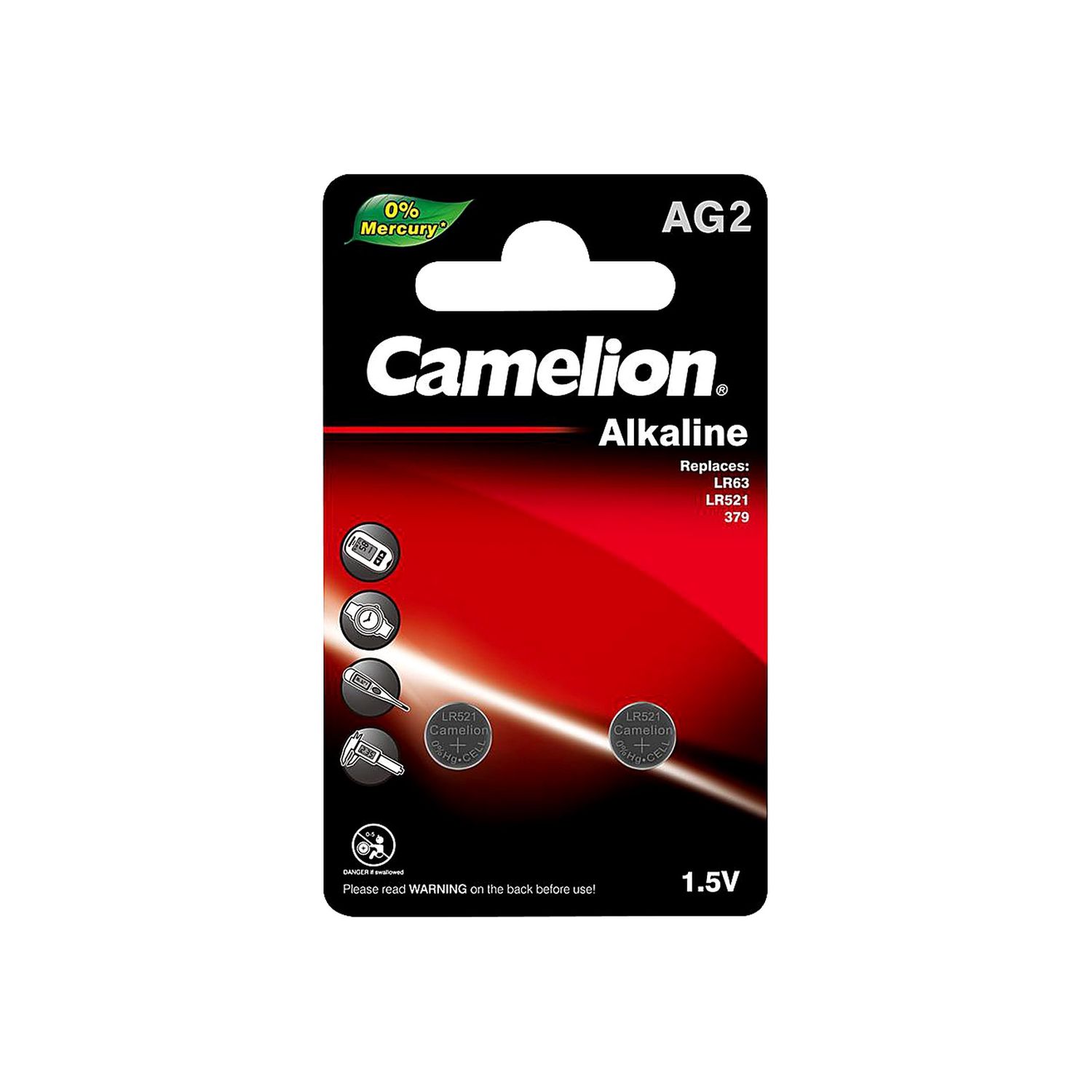 Camelion AG2 / 396 / LR726 1.5V Button Cell Battery