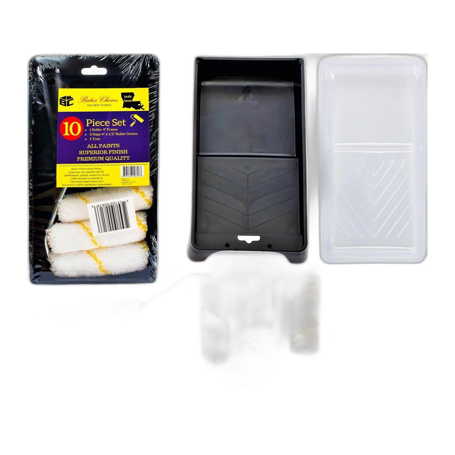 Paint Tray Set, 10 pcs, 4-Inch Paint Roller Kit