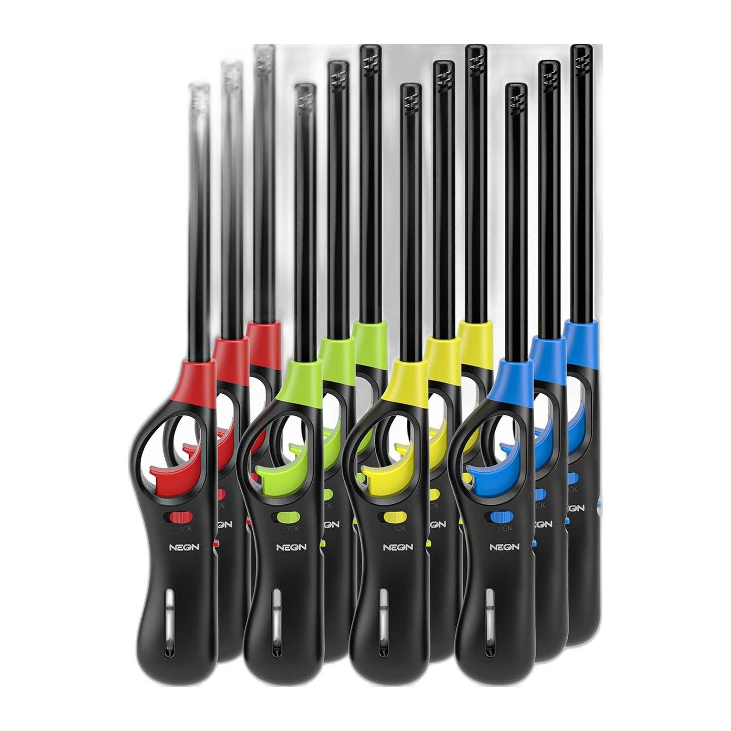 Neon Refillable Regular Flame Lighters 6BL