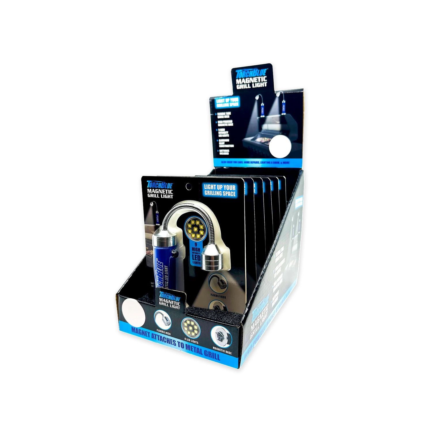 Torch Blue Magnetic Grill Light Flex Neck