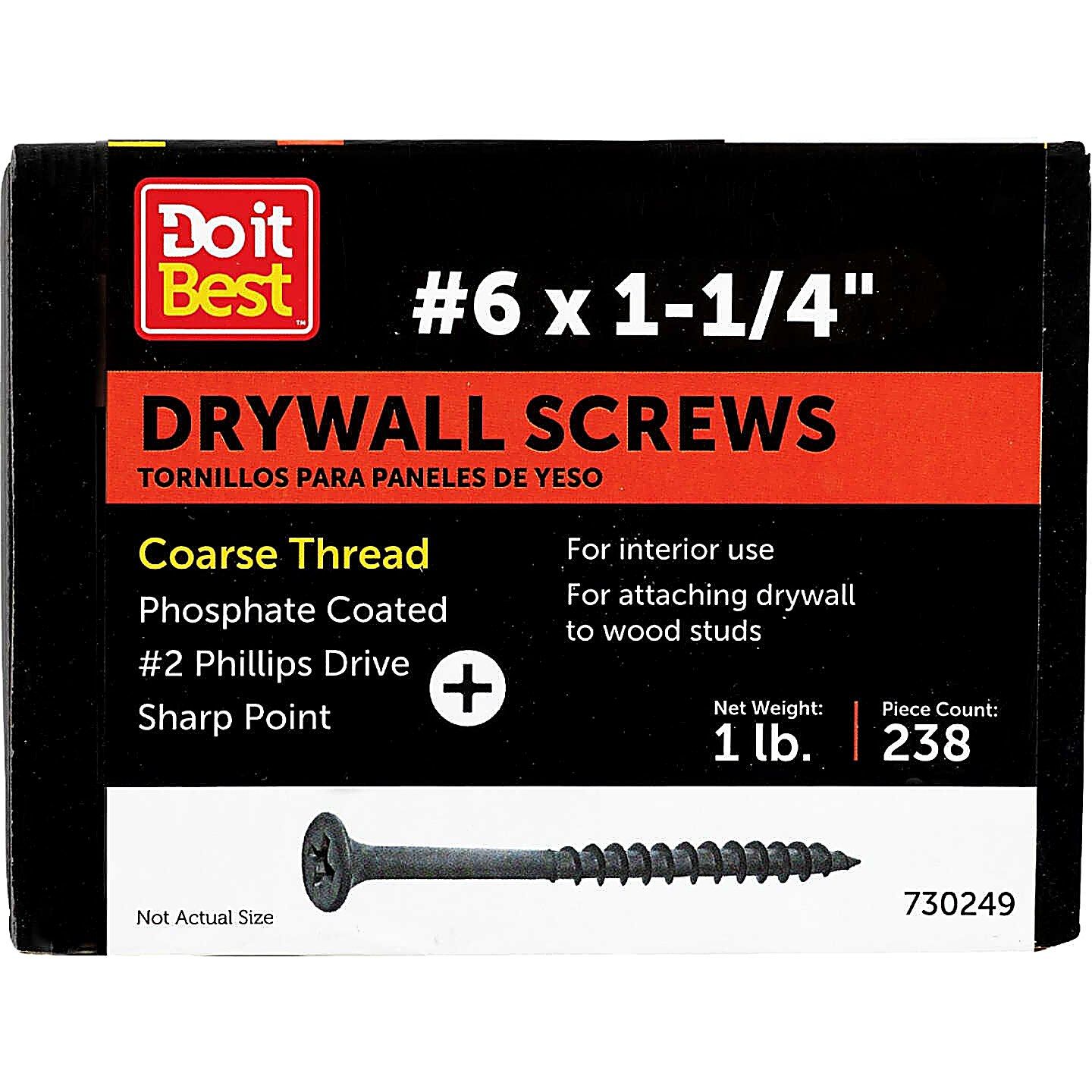 6x1-1/4 DRYWALL SCR COARSE THR