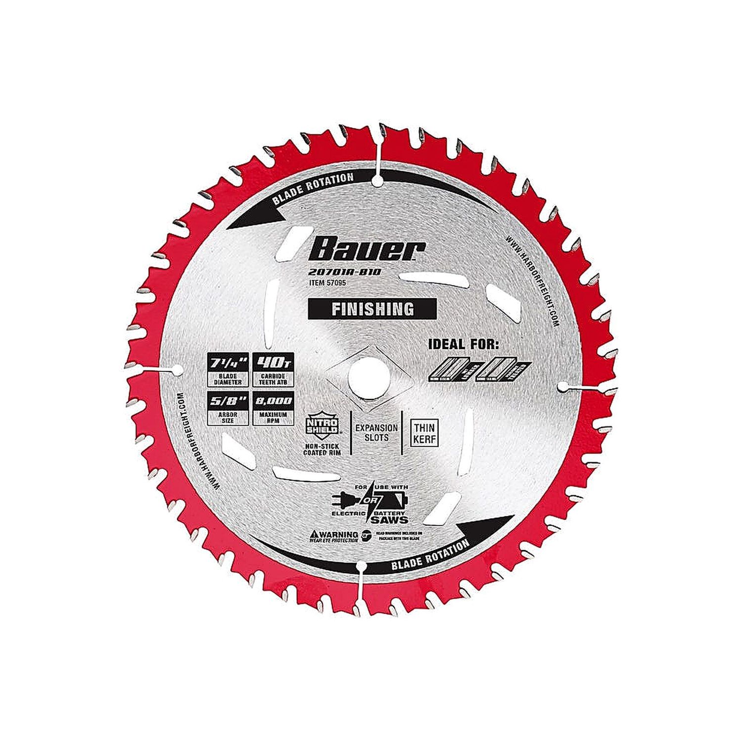 7-1/4"X40TH FINISH SAW BLADE