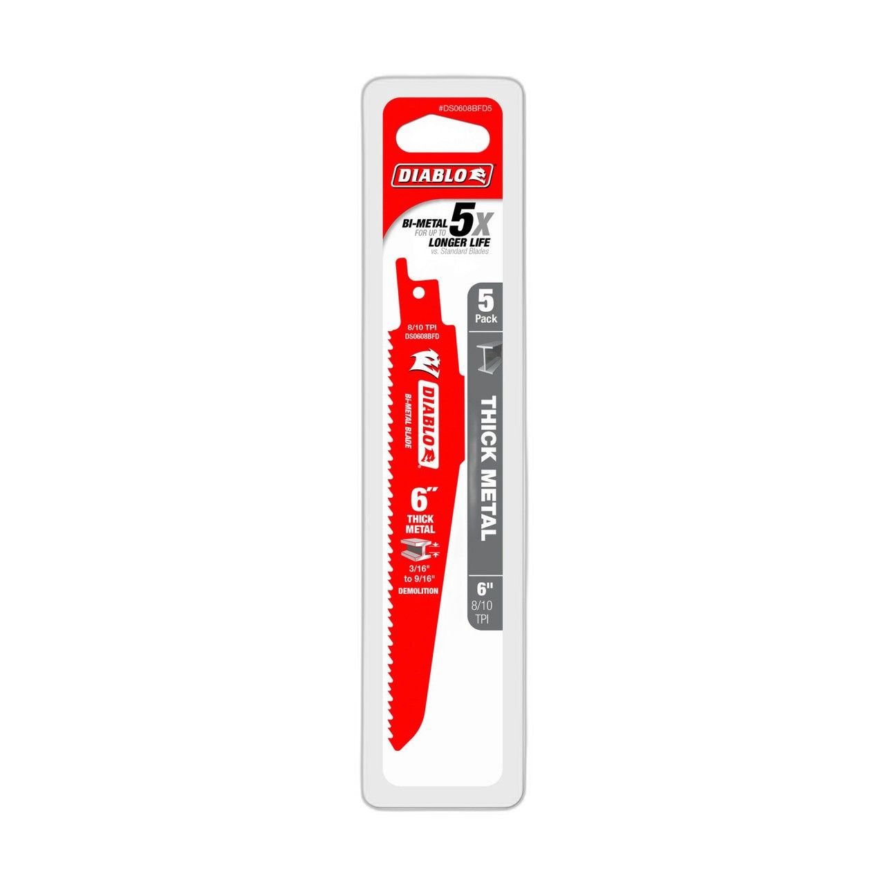 6" 8/10 TPI DIABLO STEEL(5PK)