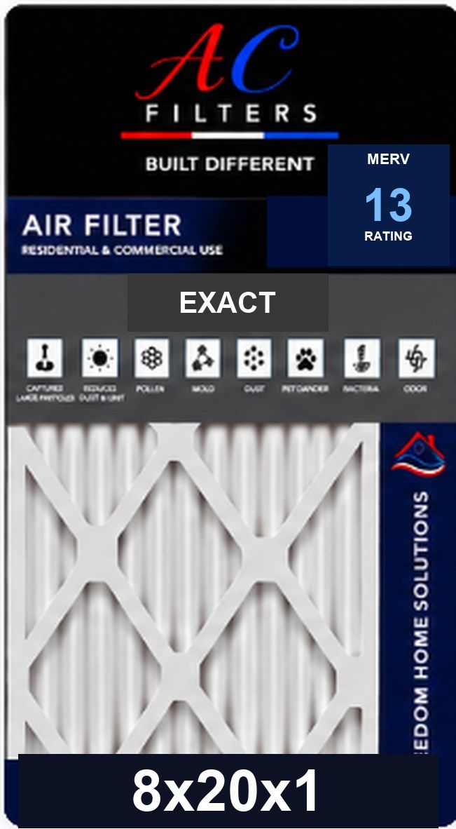 8 × 20 × 1 Exact MERV 13 Pleated Air Filter (8 × 20 × 0.75)