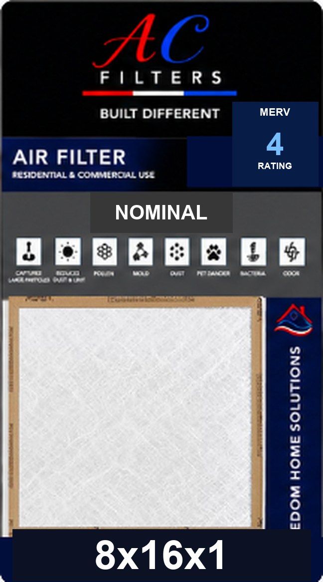 8 × 16 × 1 Nominal EZ Flow II Fiberglass Filter (7.5 × 15.5 × 0.75)