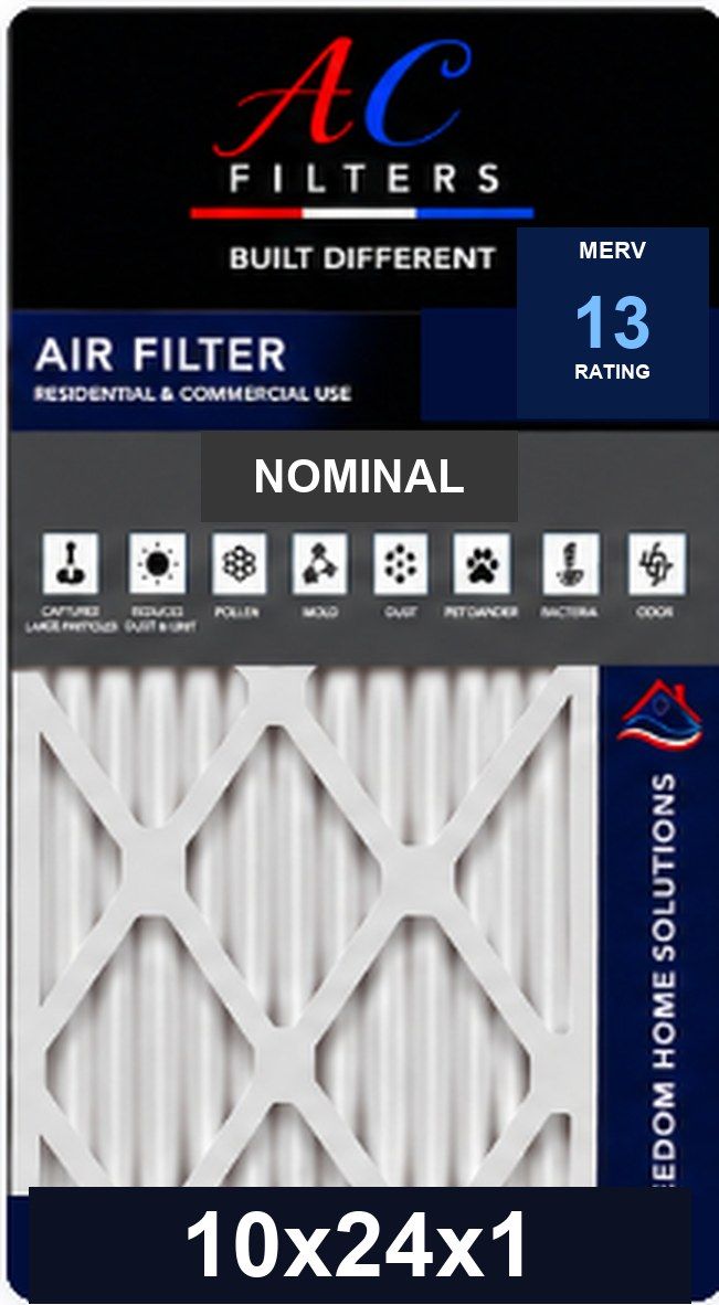 10 × 24 × 1 Nominal MERV 13 Pleated Air Filter (9.5 × 23.5 × 0.75)