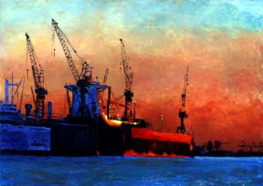 Lichtpunkt Elbedock III – Hansen-Gluschitz, Katharina (100 x 140 cm)