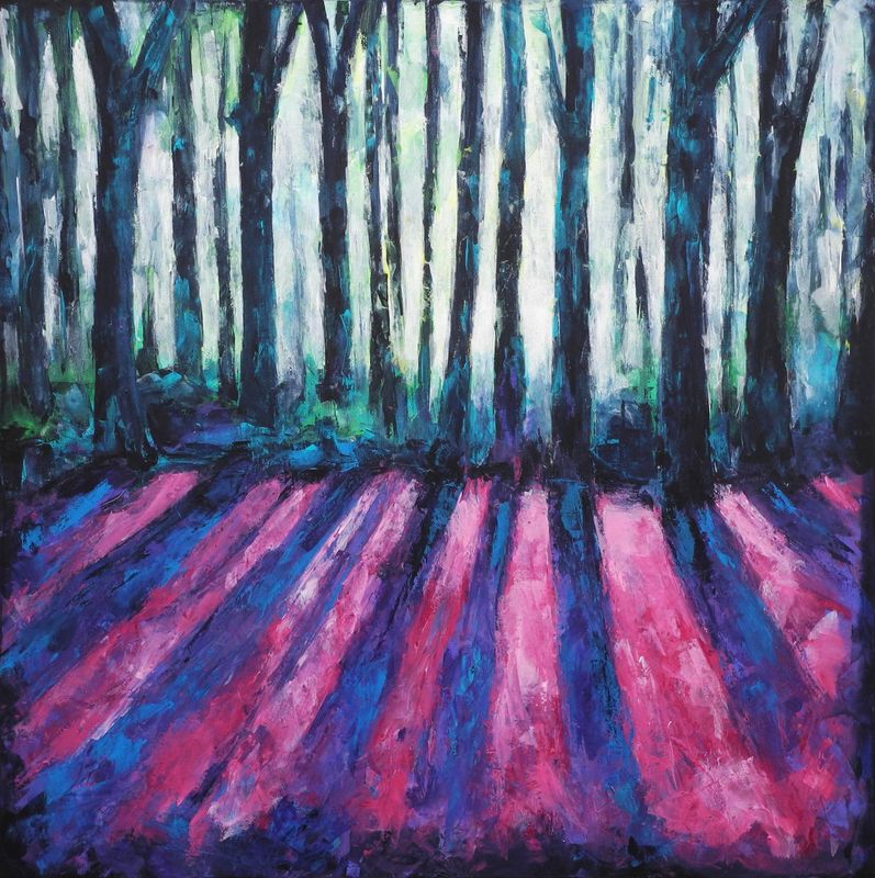 Wald 24 - Auf in den Tag – Schneiderwind, Alfred (100 x 100 cm)