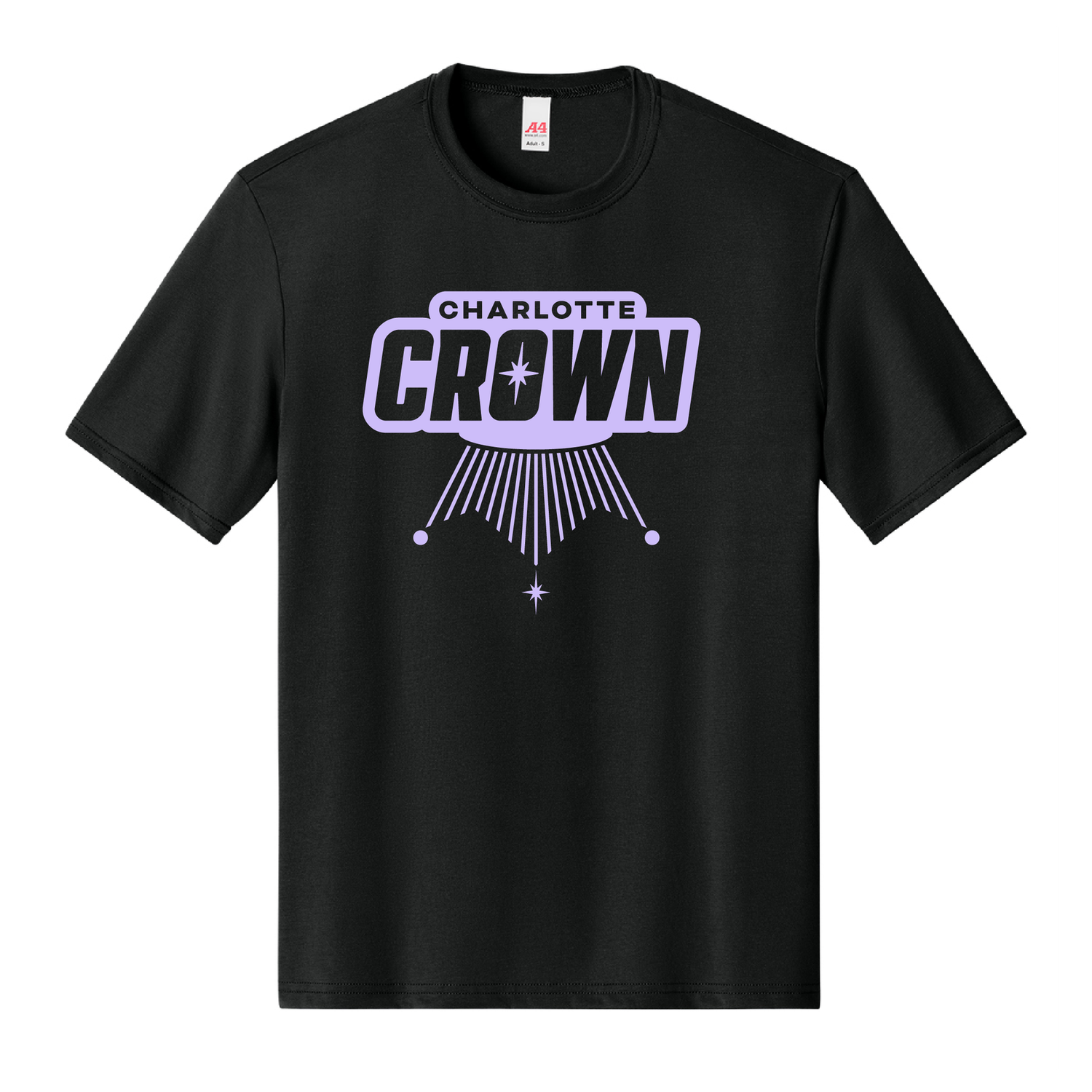 Charlotte Crown Performance Black Tee