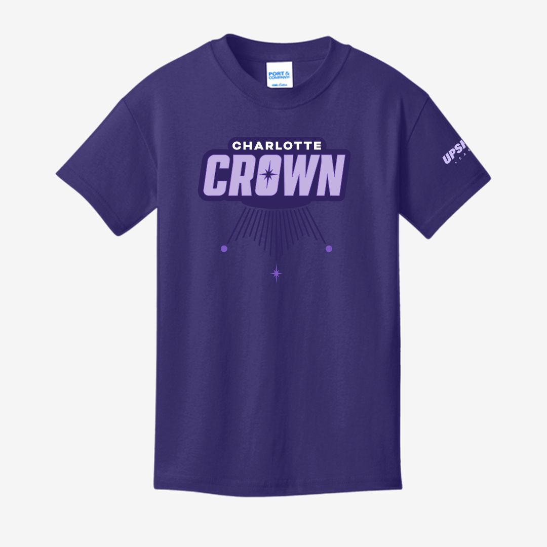 Charlotte Crown Youth Purple Lock Up Tee