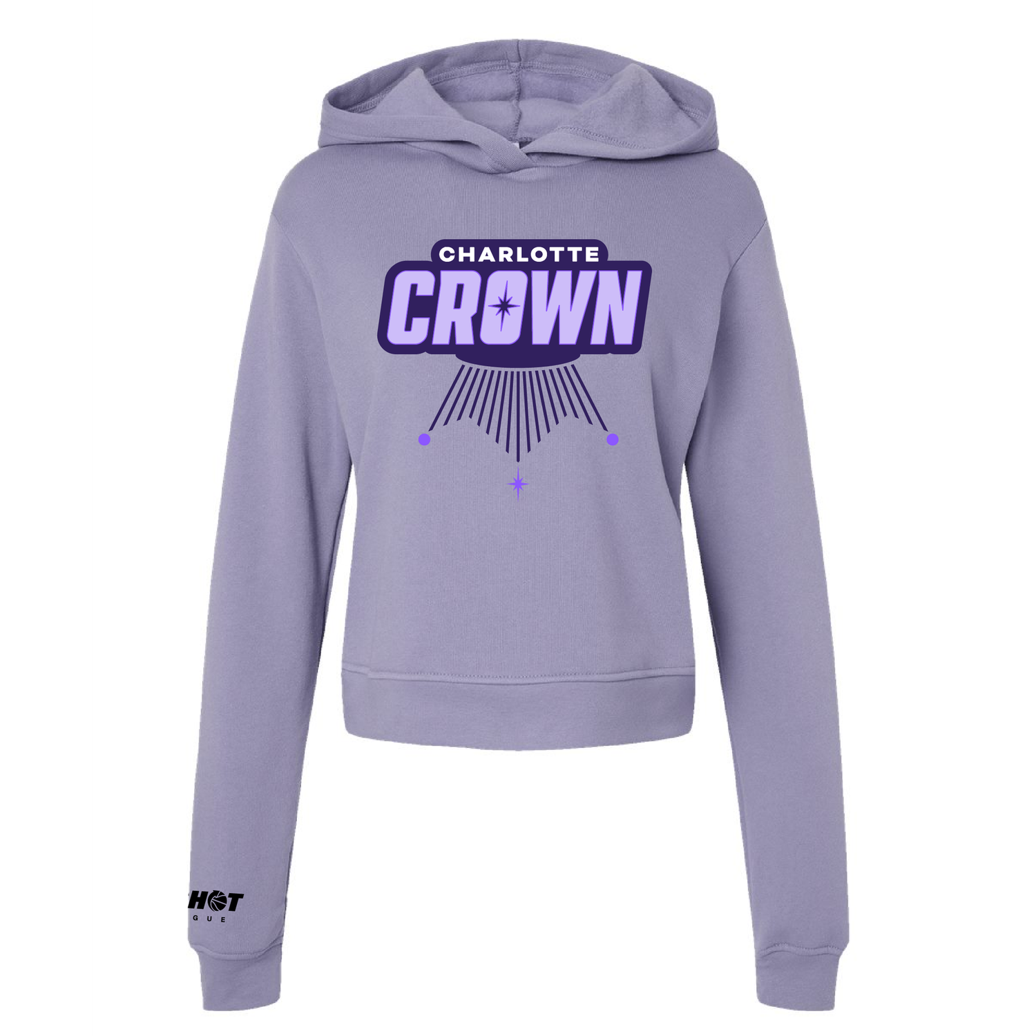 Charlotte Crown Women's Lavender Logo Fleece Hooded Sweatshirt