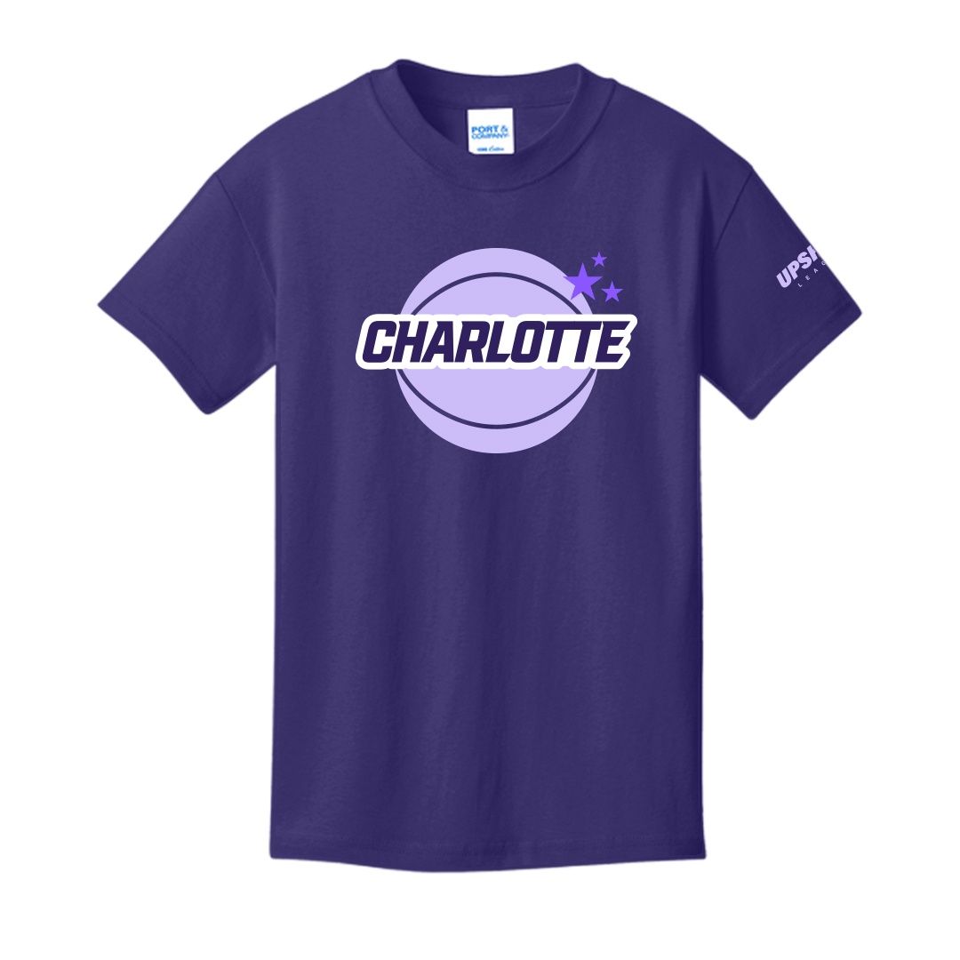 Charlotte Crown Youth Purple Ball Stars Tee