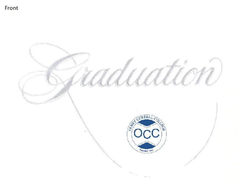 OCC GRADUATION ANNOUNCEMENTS