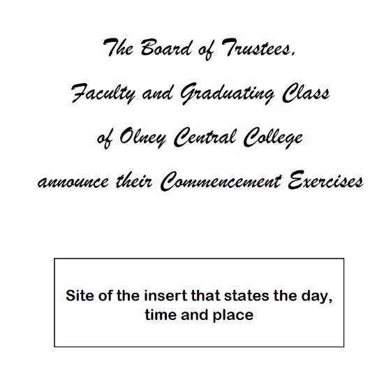 OCC GRADUATION ANNOUNCEMENTS