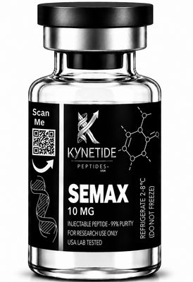 Semax 10mg lyophilized research peptide vial with batch-specific third-party HPLC COA