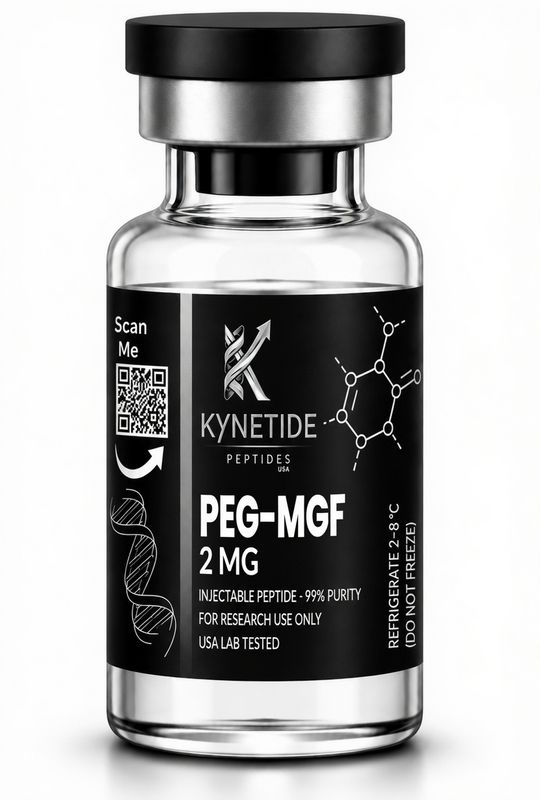 PEG-MGF 2mg PEG-MGF 2mg research peptide bottle - 99%+ pure PEGylated MGF, Kynetide