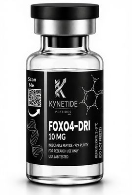 FOXO4-DRI 10mg research peptide bottle - 98.9%+ HPLC-verified purity, Kynetide