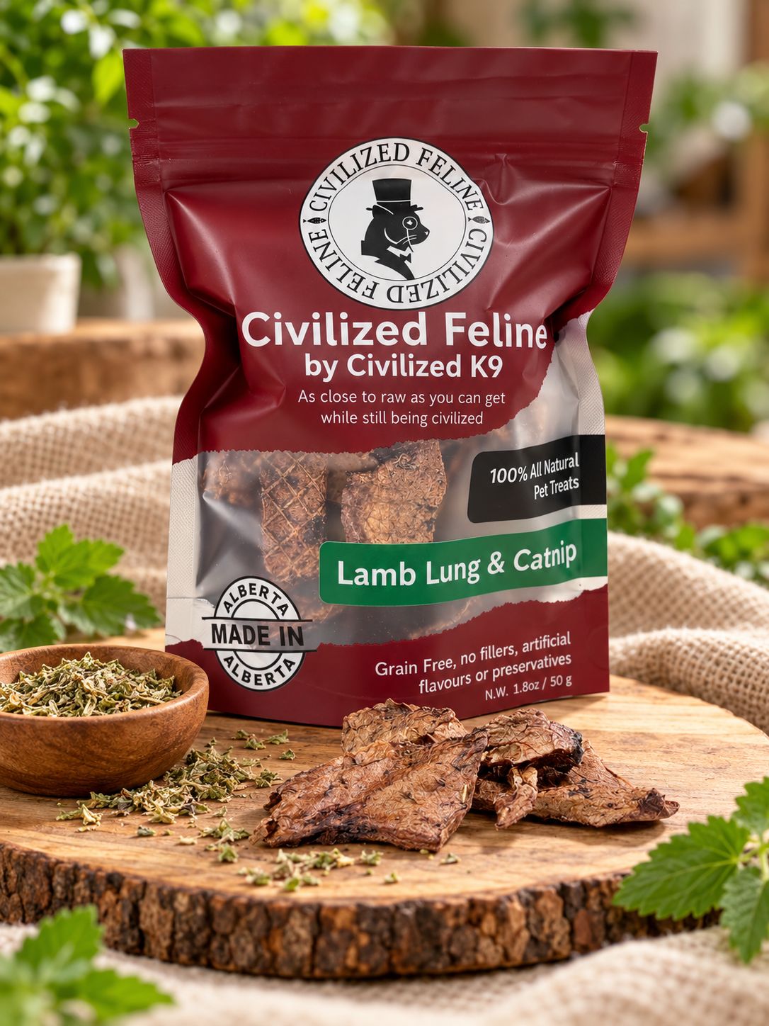Civilized Feline Lamb Lung &amp; Catnip Treats 50g