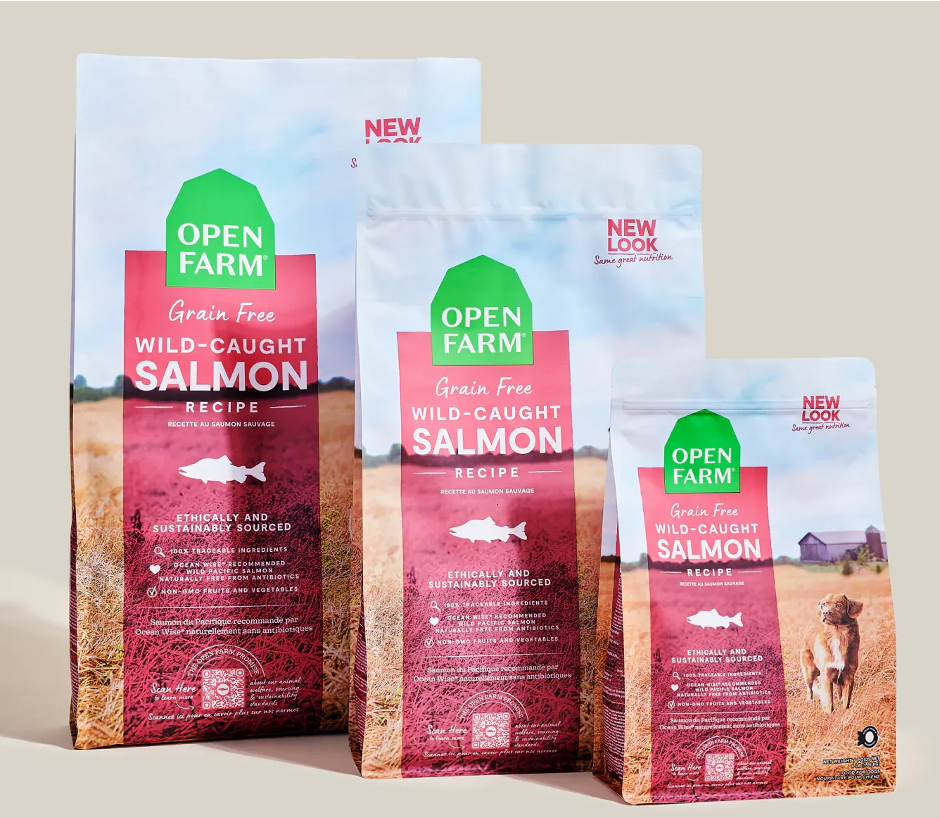 Open Farms Wild-Caught Salmon GF Dog Kibble, Size: 4lb