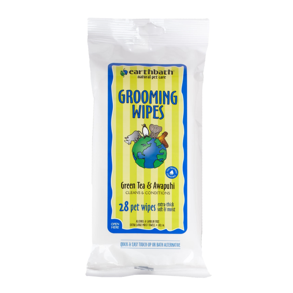 Earthbath Travel Wipes Green Tea &amp; Awapuhi 28 ct